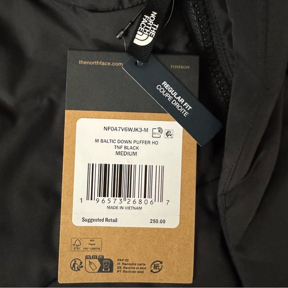 The North Face Men's Baltic Down Puffer Hoodie Coat TNF Black Sz S M L XL XXL - Picture 3 of 14